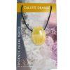 Pendentif Pierre ovale percée - Calcite Orange