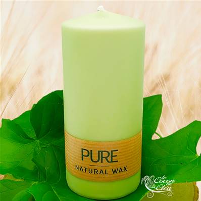 Bougie Cylindre Vert Tendre 41h Pure Candle