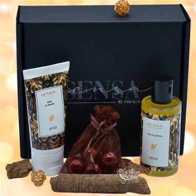 Eskalia- Sensa - Coffret Eau de Parfum Hiver, Huile de Douche, Perles de Bain