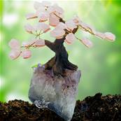 Arbre du bonheur - Arbre de Vie - Quartz Rose - 13-15 cm