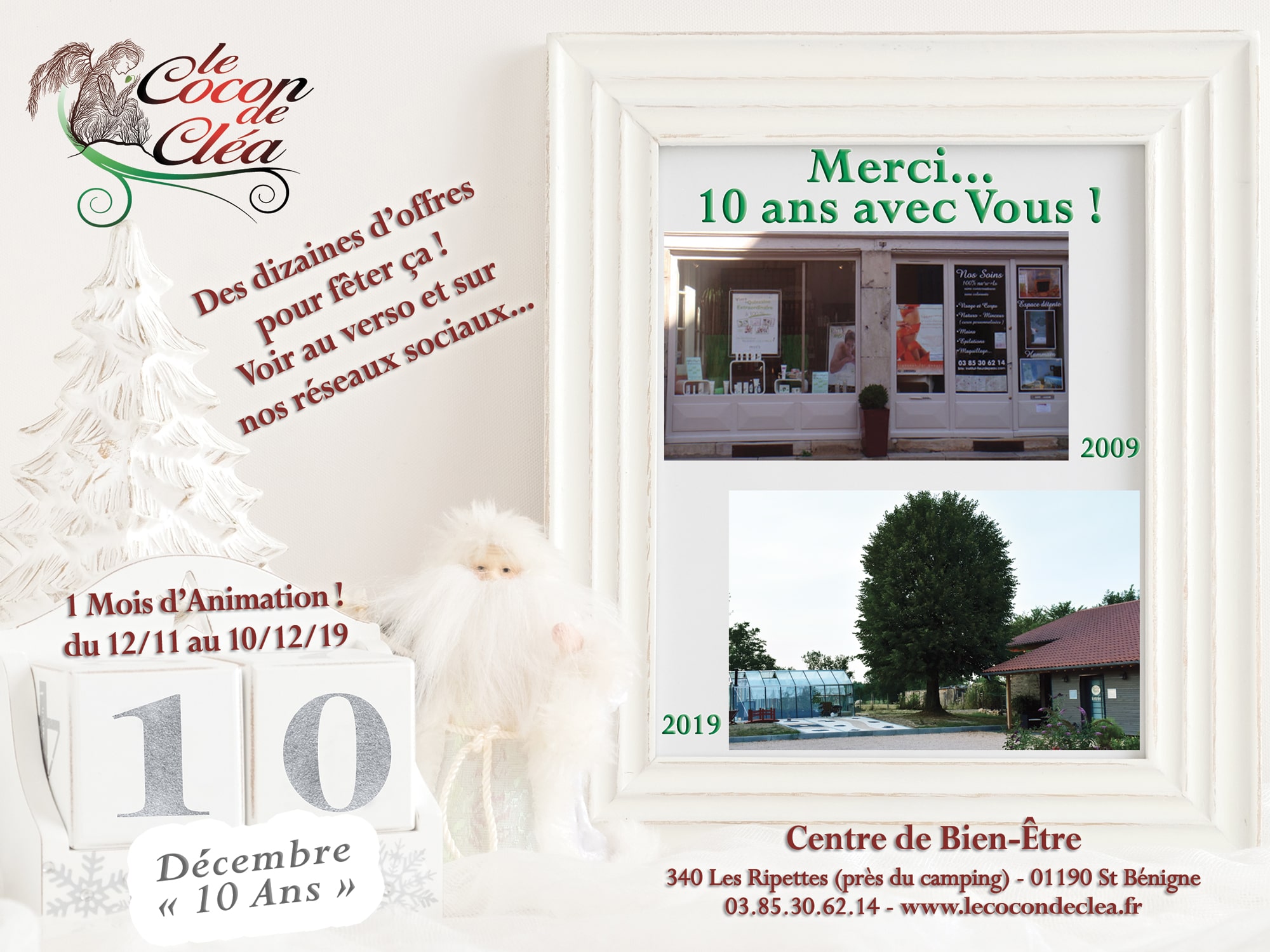 Flyer 10 ans recto Le Cocon de Clea