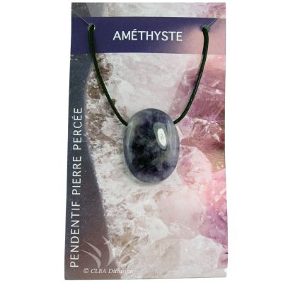 Pendentif Pierre ovale percée - Améthyste