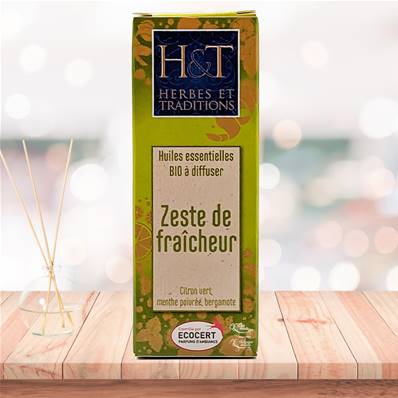 Herbes et Traditions - Huiles Essentielles Bio à Diffuser - Zeste Fraîcheur 10ml