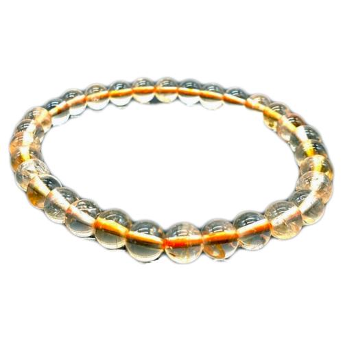 Bracelet Perles Rondes 6mm - Citrine Naturelle