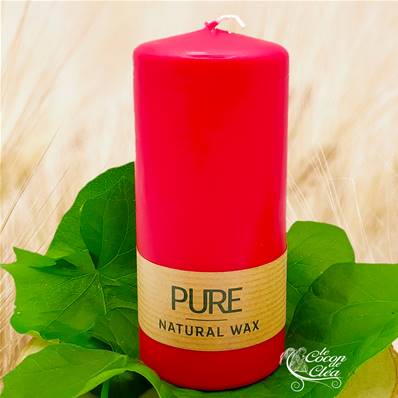 Bougie Cylindre Rouge 41h Pure Candle