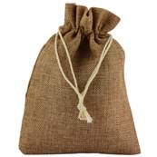 Bourse en toile de jute Marron Clair - 20 x 14 cm