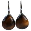 Boucles d'oreilles pierre bombe - Oeil de Tigre