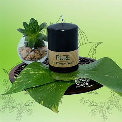 Bougie Cylindre Noir 25h Pure Candle