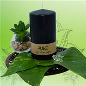 Bougie Cylindre Noir 52h Pure Candle