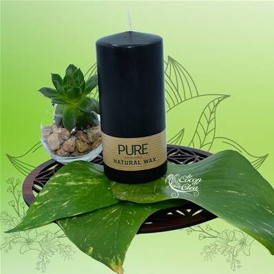 Bougie Cylindre Noir 41h Pure Candle