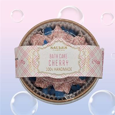 Cupcakes pour le Bain Fait Main Bain Effervescent - Cerise 70g